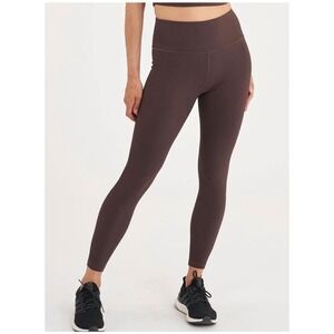 THRIVE SOCIETE Ribbed High Waisted Leggings‎ Brown Size Small Activewear